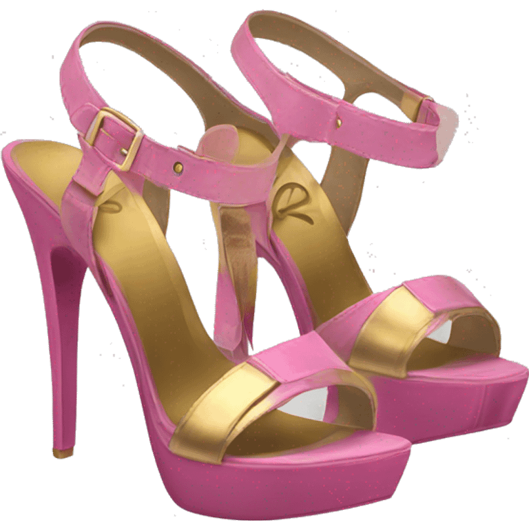 Pink and gold sandals heels emoji