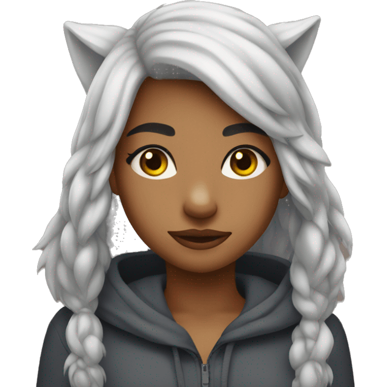 Alpha wolf girl  emoji