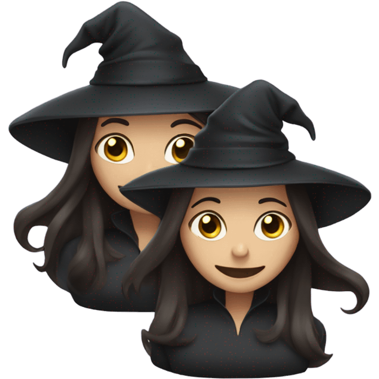 Two brunette witches  emoji