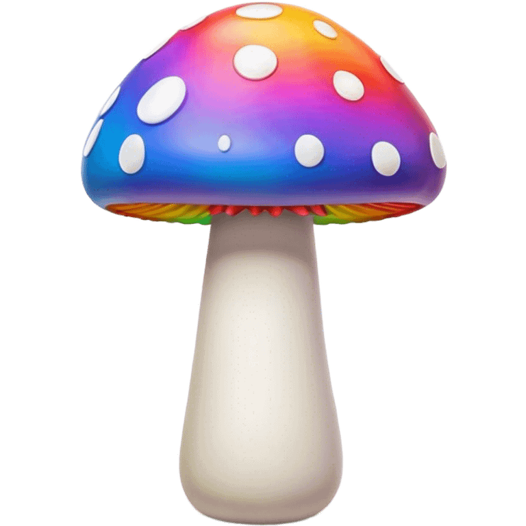 Rainbow colored 3D style mushroom emoji