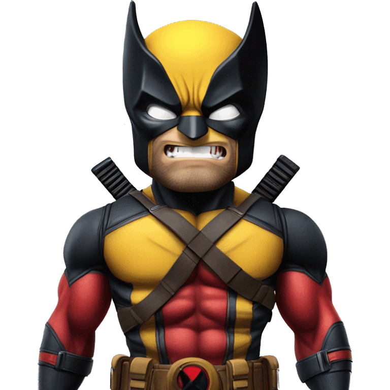 HD images of Wolverine in Deadpool's costume emoji