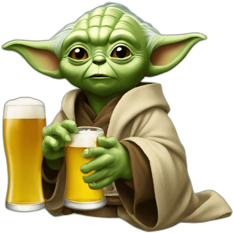 Yoda avec une biere emoji