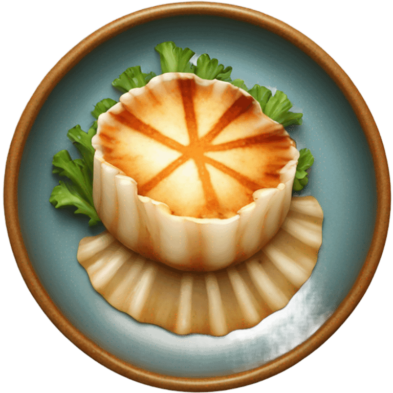 seared scallop in a plate emoji