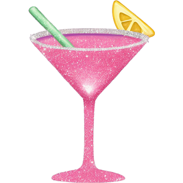 Pink glitter martini  emoji