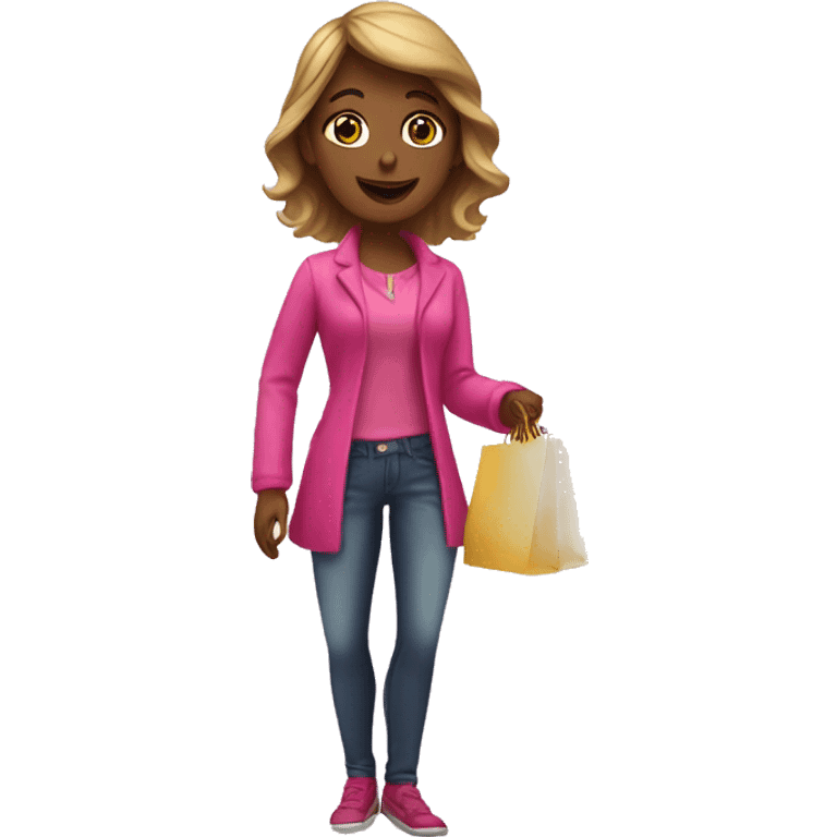 Mujer de compras rosas emoji