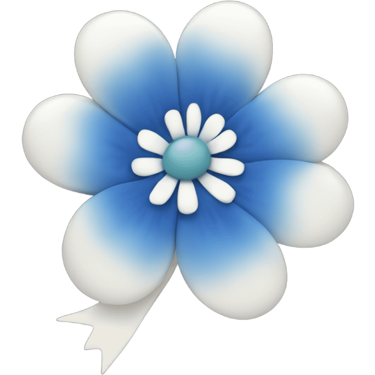 Blue flower bow emoji