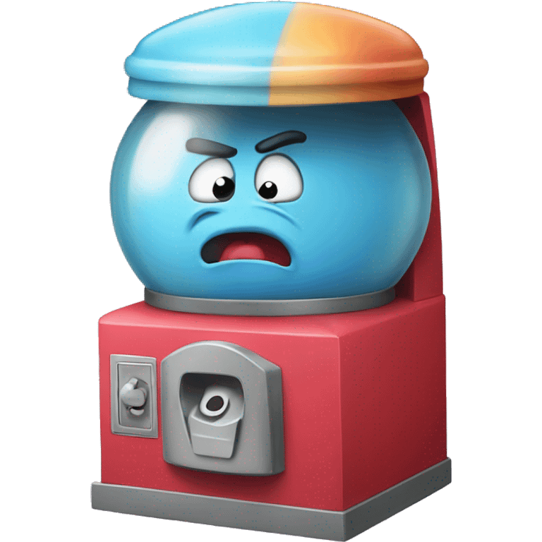 angry gumball machine with face emoji