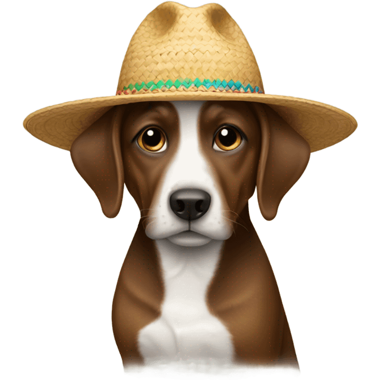 Un perro con un sombrero emoji