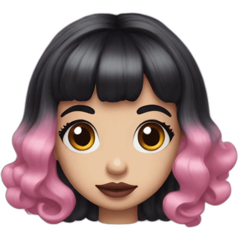 Melanie Martinez, hair half black half pink emoji