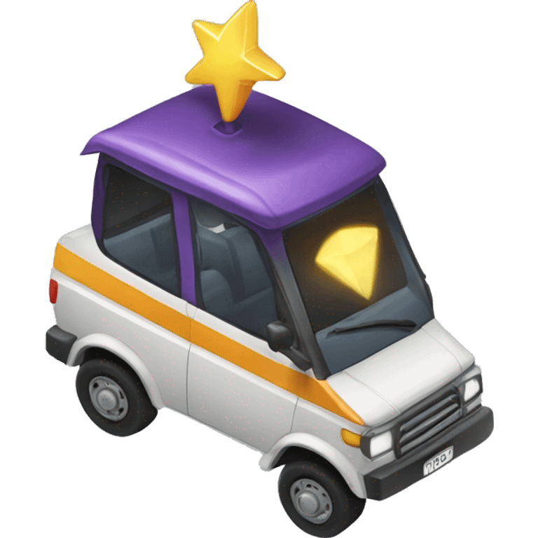 Carro elevando cometa emoji