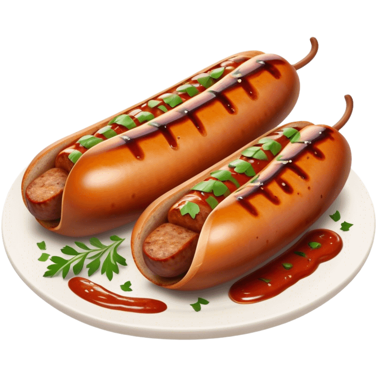 Cinematic spicy chipotle sausage, glistening with smoky, tangy sauce, charred and grilled to perfection, sliced open to reveal juicy filling, served with fresh herbs, rich and flavorful, detailed and appetizing. emoji