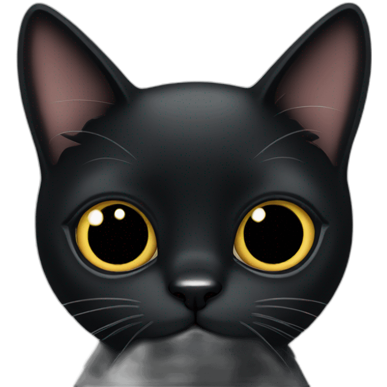 Black cat with big eyes emoji