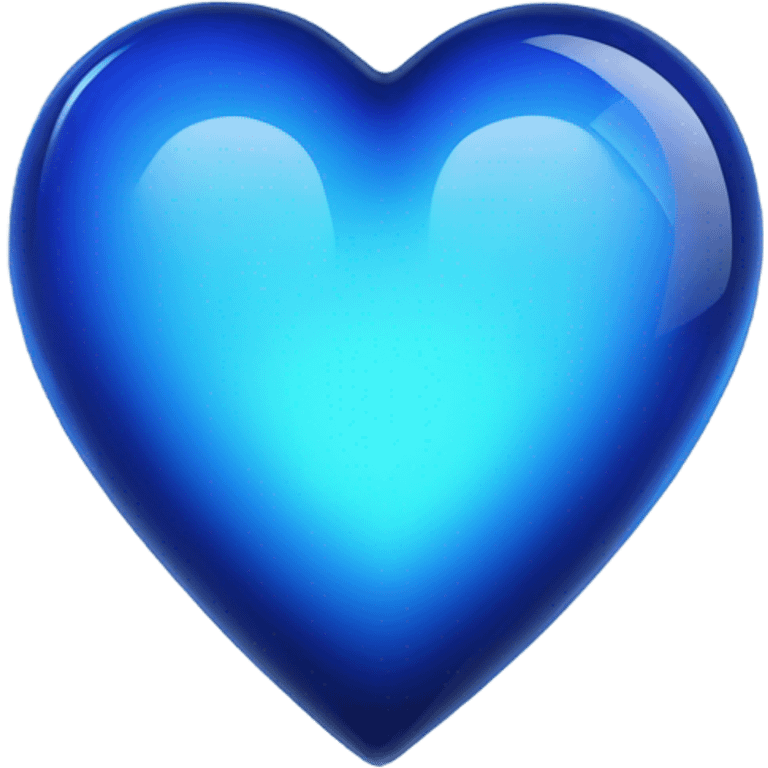 Neon glass cobalt heart  emoji