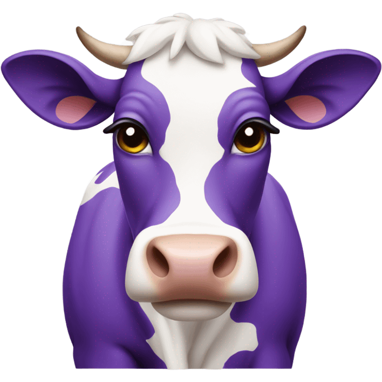 purple and white cow  emoji