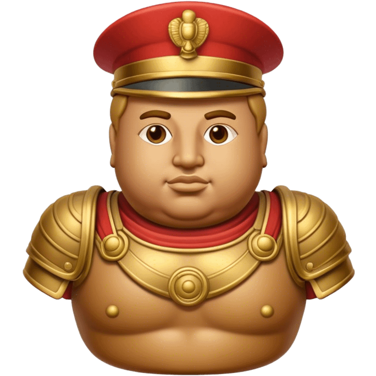 Cinematic Realistic Botero Bronze Roman fat Soldier Emoji. emoji