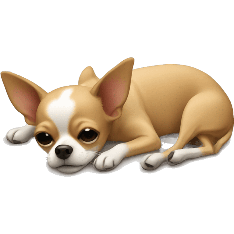 A Chihuahua on the bed sleeping emoji