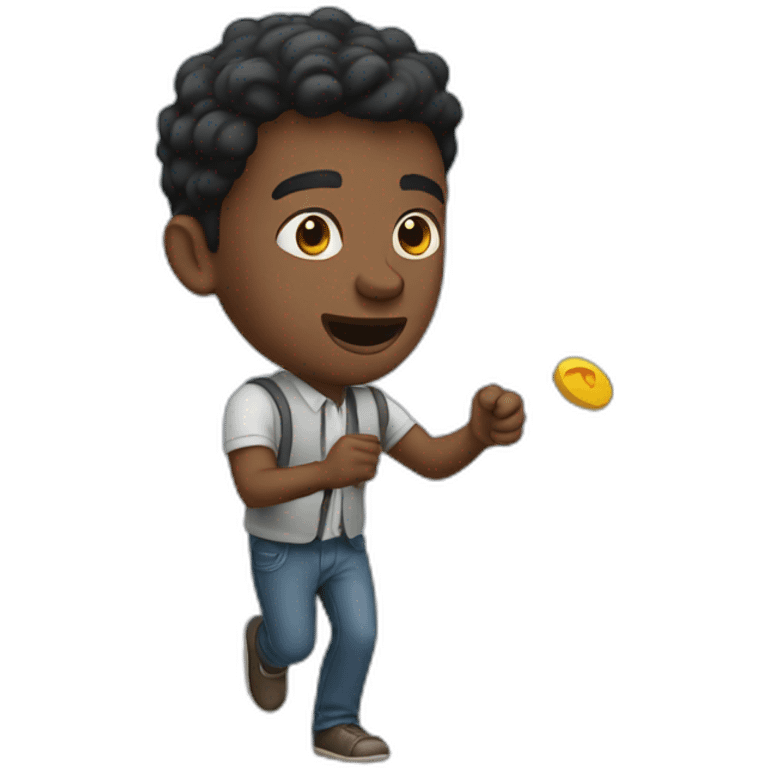 black man taking a shortcut emoji