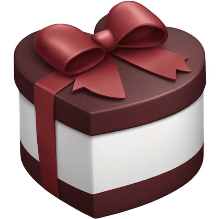 Burgundy Heart box of chocolates with a white bow emoji