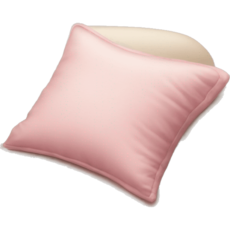 Delicate beige sofa with a pink bedspread and a pillow emoji