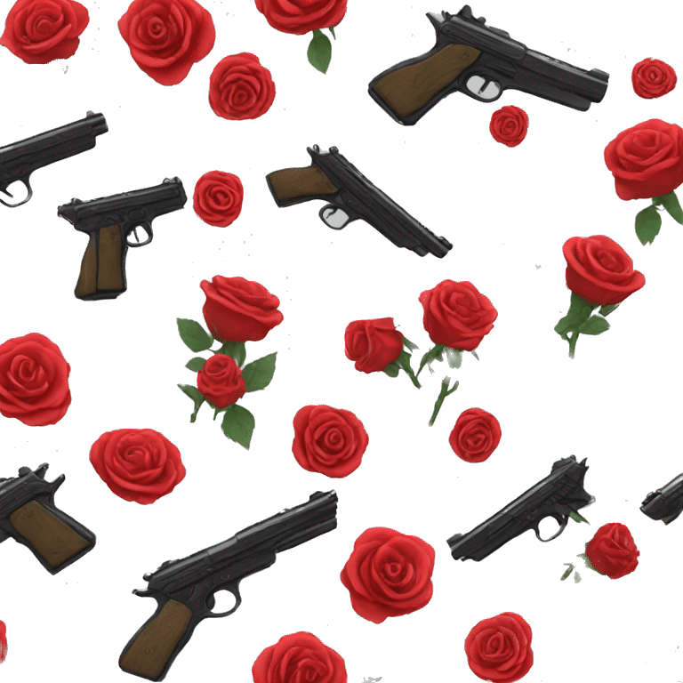 gun shooting roses  emoji