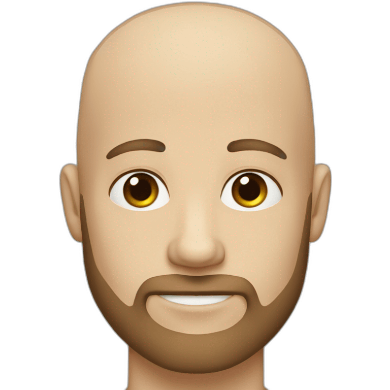 Bald guy with blue eyes and brown beard emoji