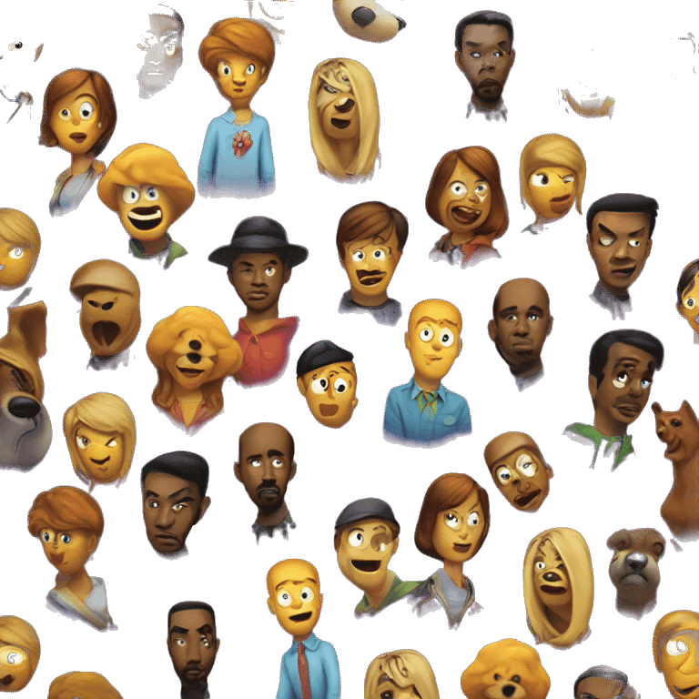 mystery gang and scooby doo chasing Ghostface  emoji