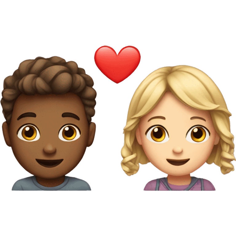 Boy and girl in heart emoji