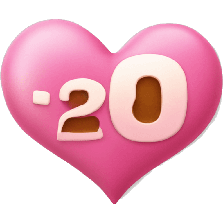 cuore rosa con la freccia con il numero 23 emoji