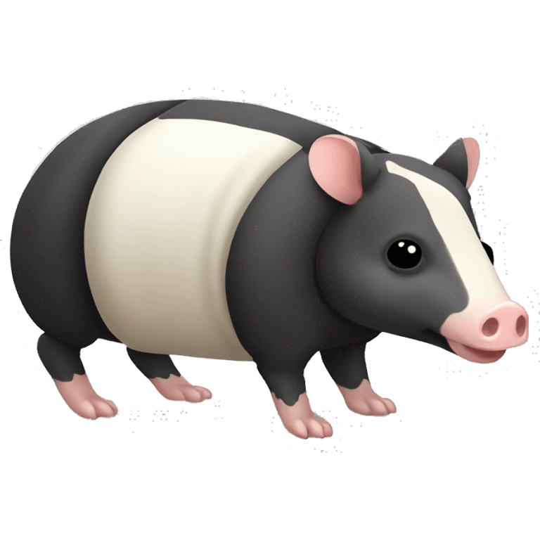 Black and white piebald chubby armadillo pig panda centipede armadillo  emoji