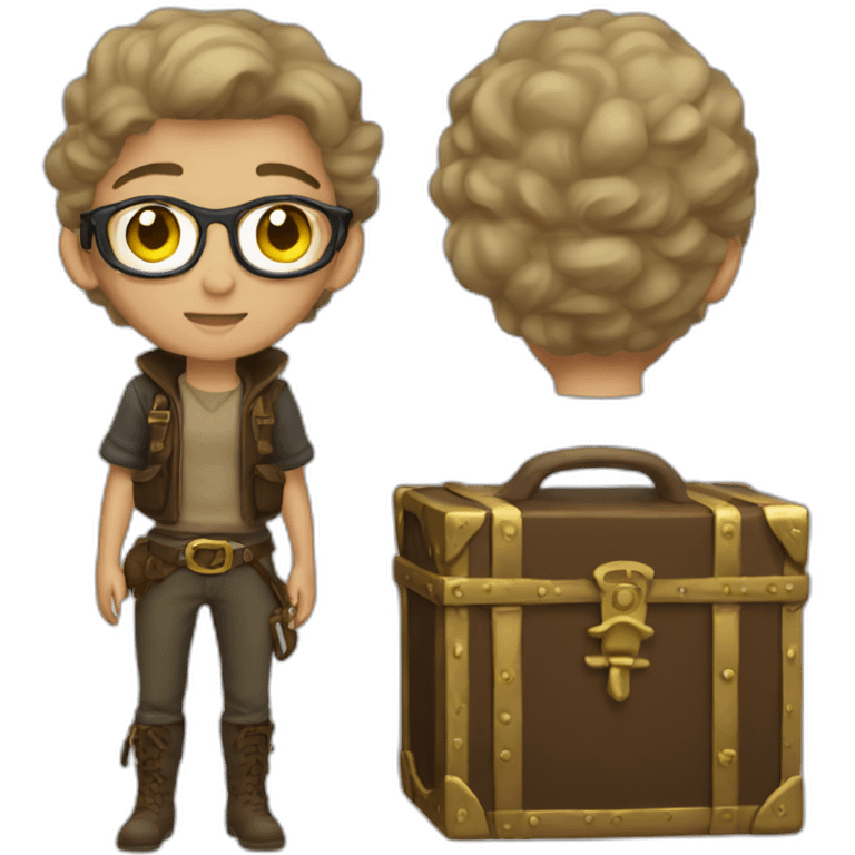 Treasure Hunter non-binary full body emoji eyes emoji