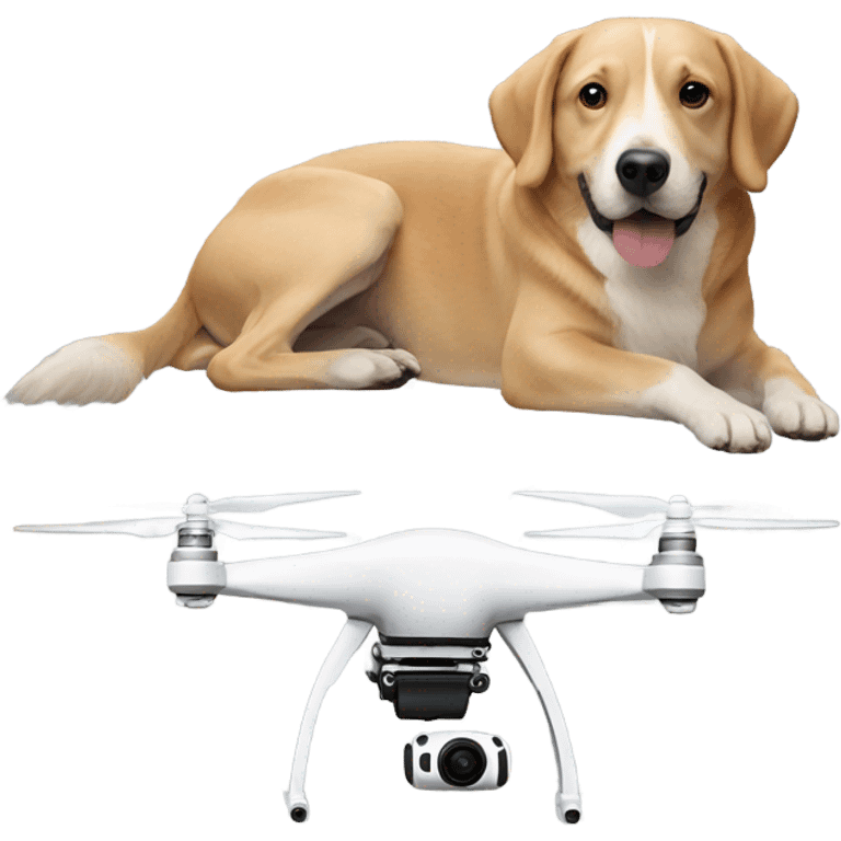 Drone with dog emoji