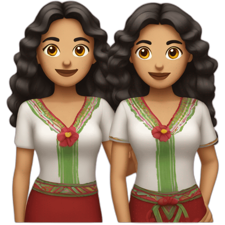 three mexican female friends emoji