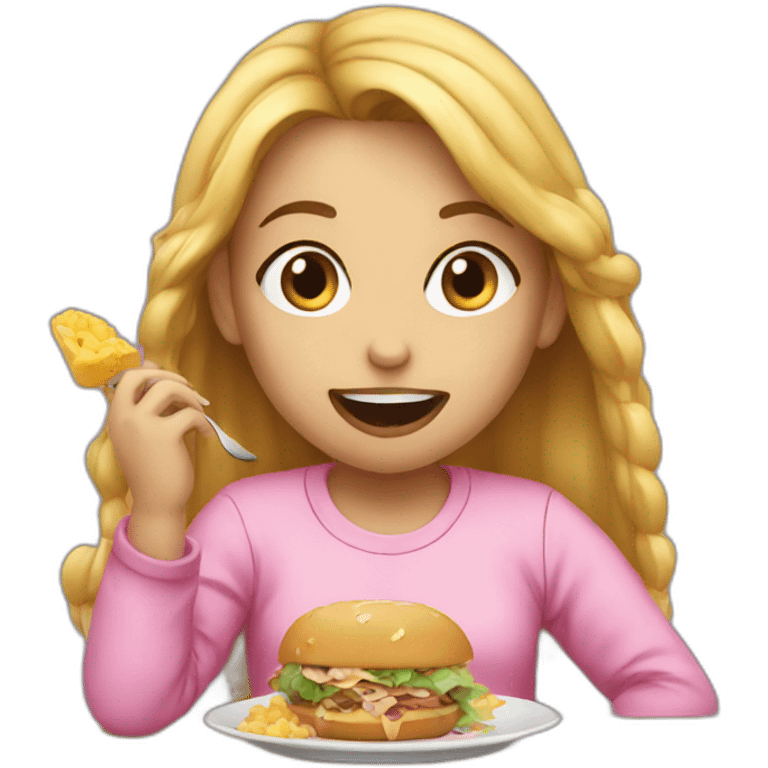 Girl eating a lot emoji