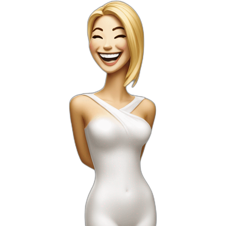 Ivanka trump tall figurine laughing from side in body paint emoji