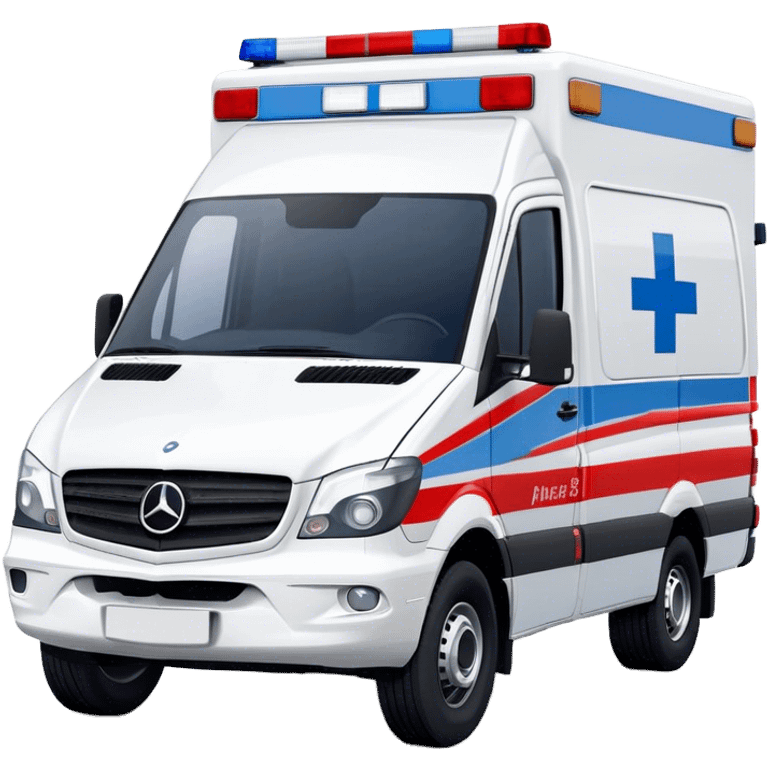 Ambulance - Mercedes-Benz Sprinter (Model Year: 2018) (Iconic Colour: White with red and blue markings) emoji