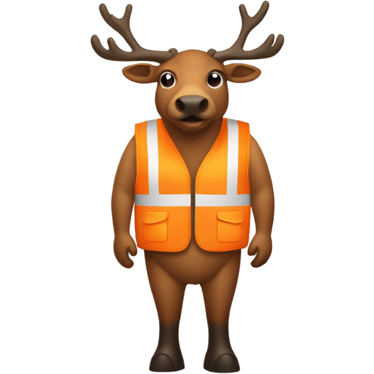 Elk wearing orange vest emoji