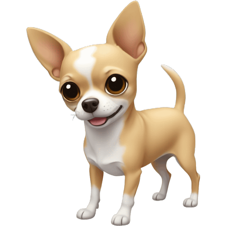 Chihuahua de color canela en la playa emoji