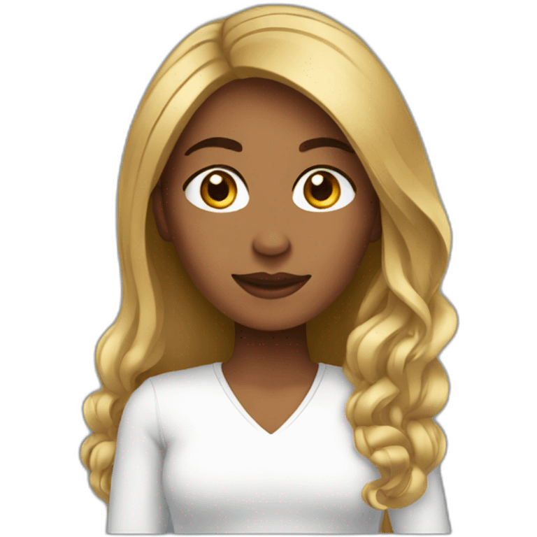 mujer cabello negro largo emoji