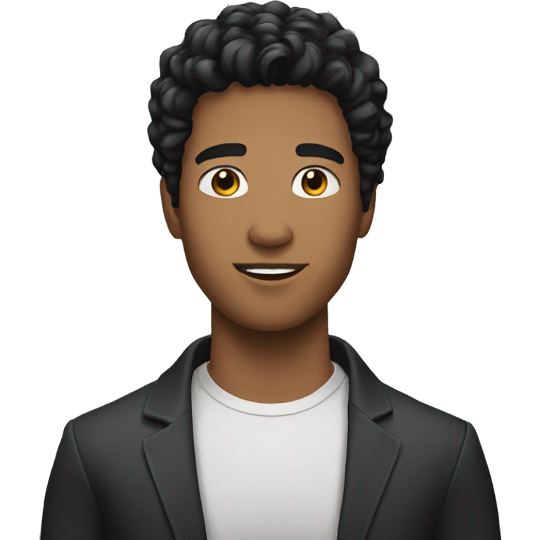 young man interviewer with black hair emoji