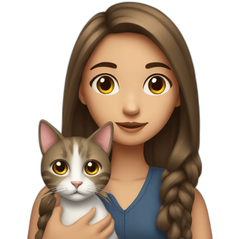 a girl with a cat emoji