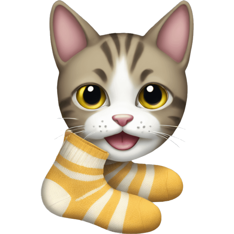 Cat eating socks  emoji