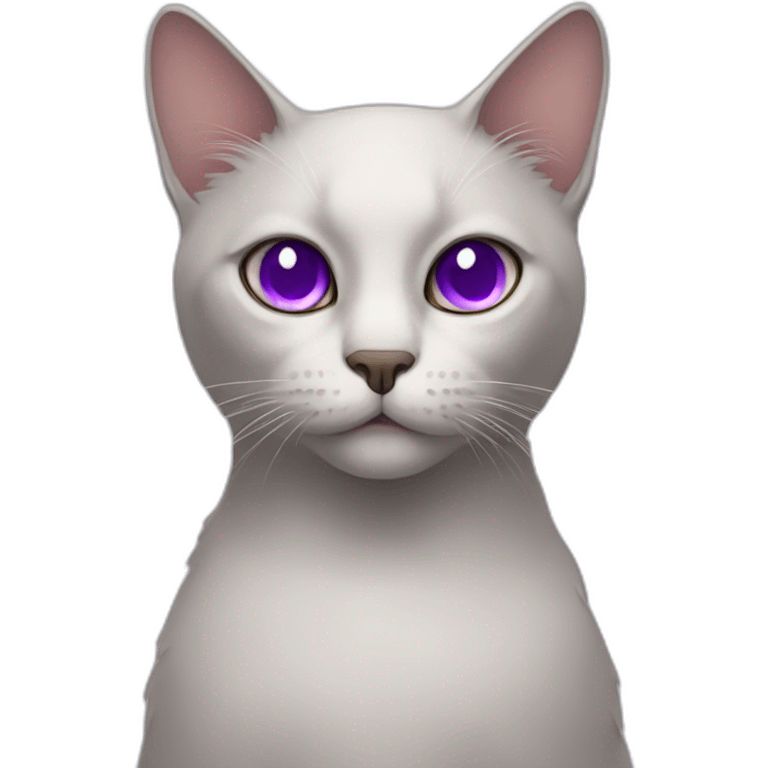 a cat person with purple eyes emoji