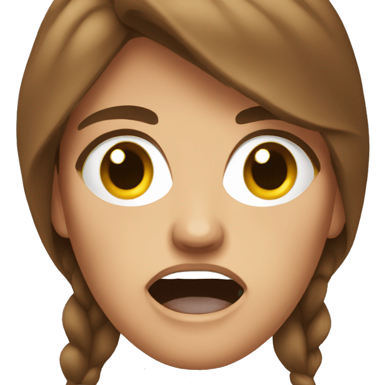 Lady with brown hair very angry emoji