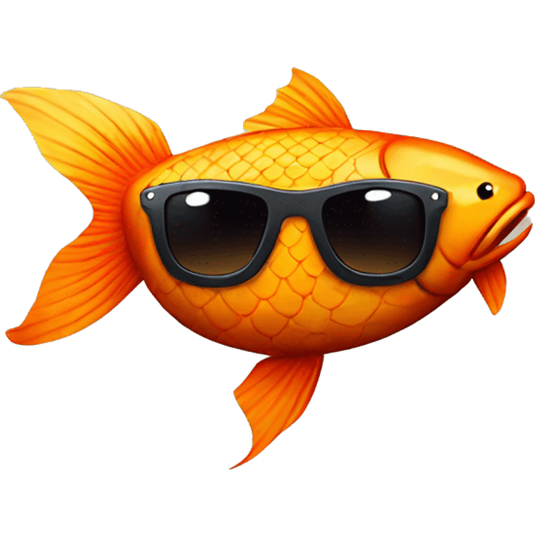 Koi fish with sunglasses emoji