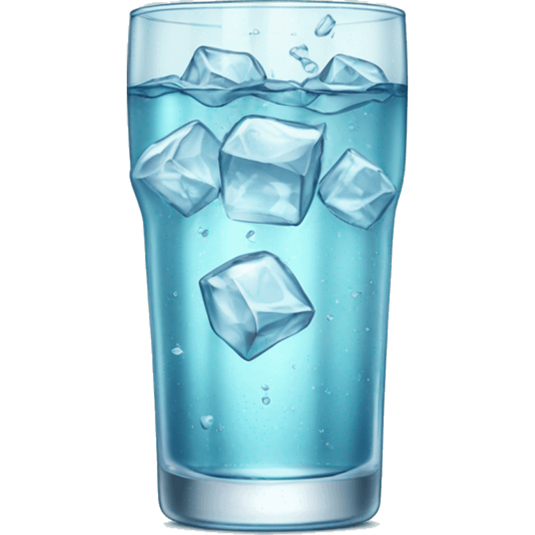 Sparkling water in a glass with ice emoji