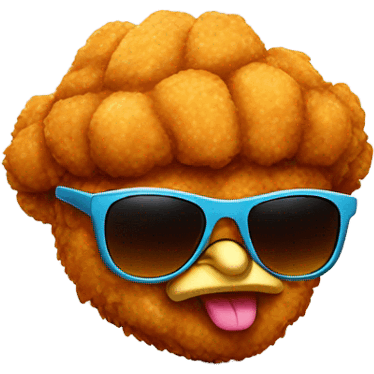 Fried chicken with sunglasses emoji