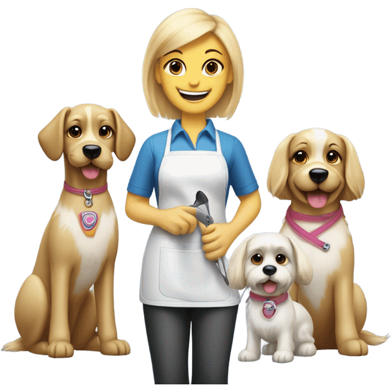 Blonde dog groomer  emoji