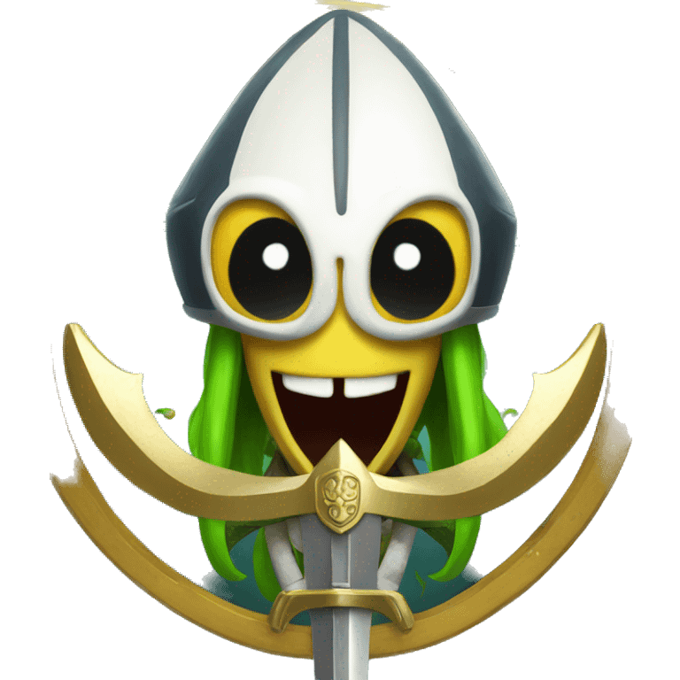 splatoon squid with knights sword and shield emoji