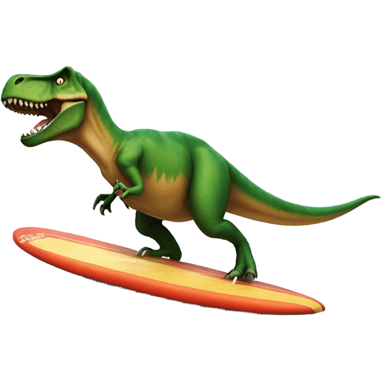 T-rex on surf emoji