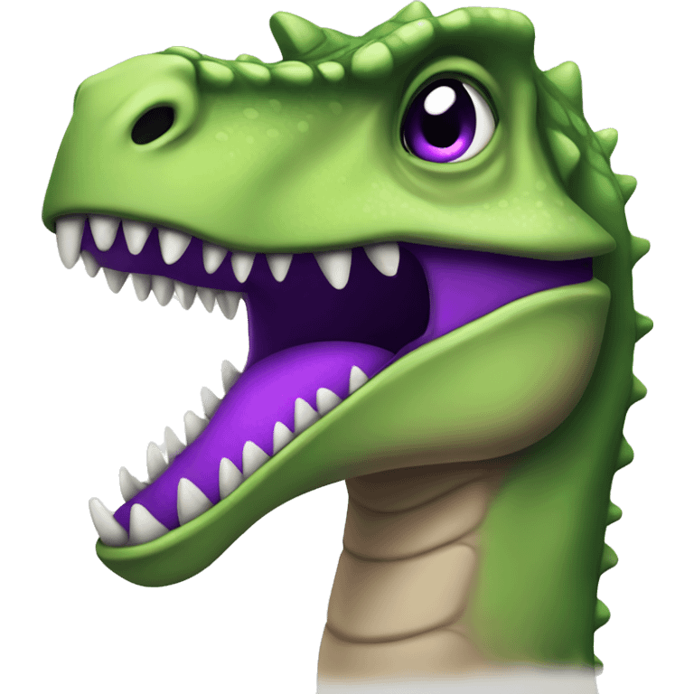 Dinosaur Rex with purple skin emoji